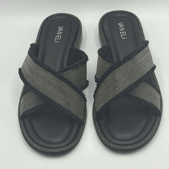 Vaneli Bogie Slides Size 10N Black Canvas NIB - Picture 7 of 14